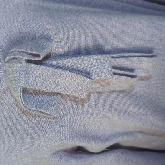 Lands' End  Cashmere Sweater Dusty Lilac Purple Tie Bodice Cozy  NWOT Sz L - Picture 5 of 10